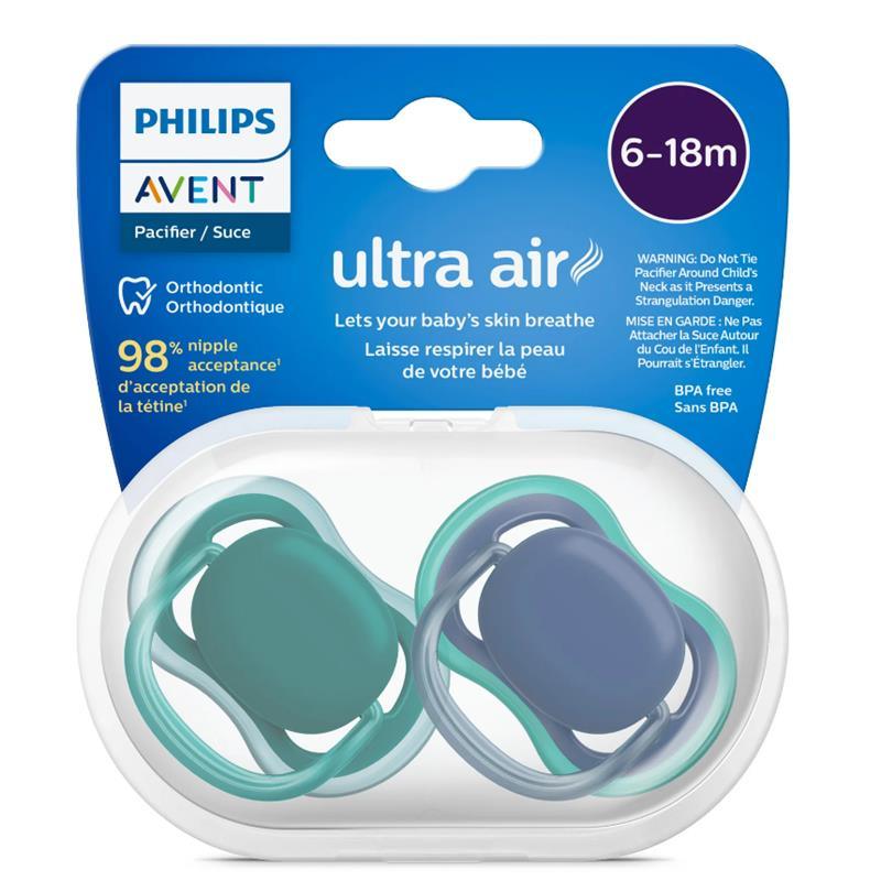 Avent - Ultra Air Pacifier Blue & Green, 6/18M Image 3
