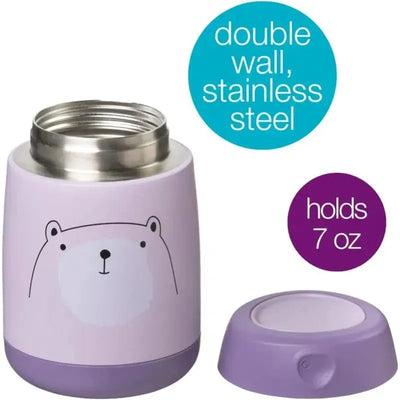 Insulated food jar mini from B.box featuring a bear design, double-wall stainless steel, and a 7 oz capacity.