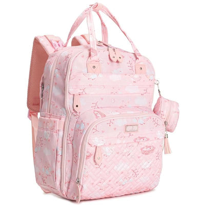 BabbleRoo - Diaper Bag Backpack, Pink Birdy Image 1