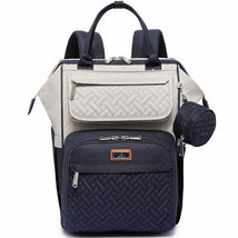 BabbleRoo Wide Top Diaper Bag Backpack - Gray & Blue Image 1