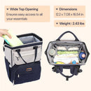 BabbleRoo Wide Top Diaper Bag Backpack - Gray & Blue Image 3