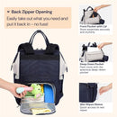 BabbleRoo Wide Top Diaper Bag Backpack - Gray & Blue Image 5