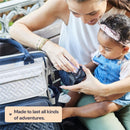 BabbleRoo Wide Top Diaper Bag Backpack - Gray & Blue Image 8