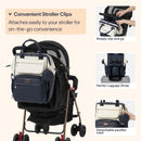 BabbleRoo Wide Top Diaper Bag Backpack - Vegan Leather Blueberry Cream Image 6