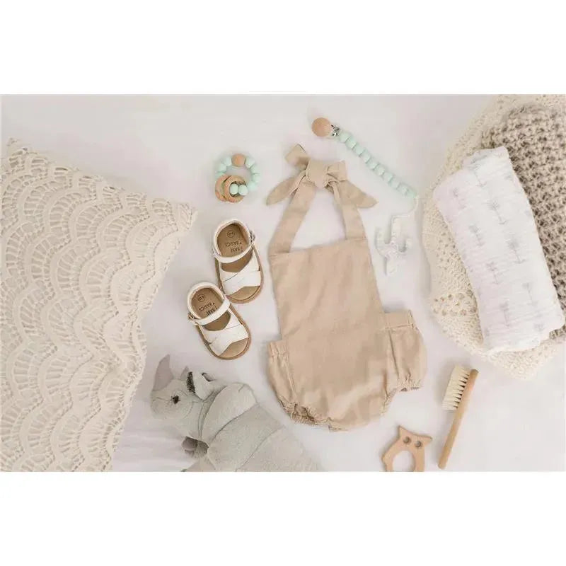 Babe Basics - Linen Baby Romper, Oatmeal Image 3