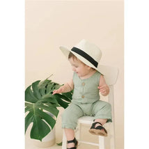 Babe Basics - Linen Baby Romper, Sage Image 4