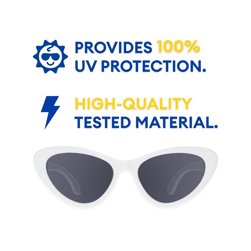 Babiators - Children’s Cat-Eye Shaped UV Sunglasses, White