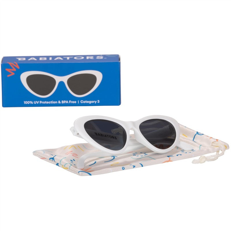Babiators - Children’s Cat-Eye Shaped UV Sunglasses, White