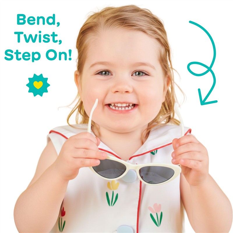 Babiators - Children’s Cat-Eye Shaped UV Sunglasses, White