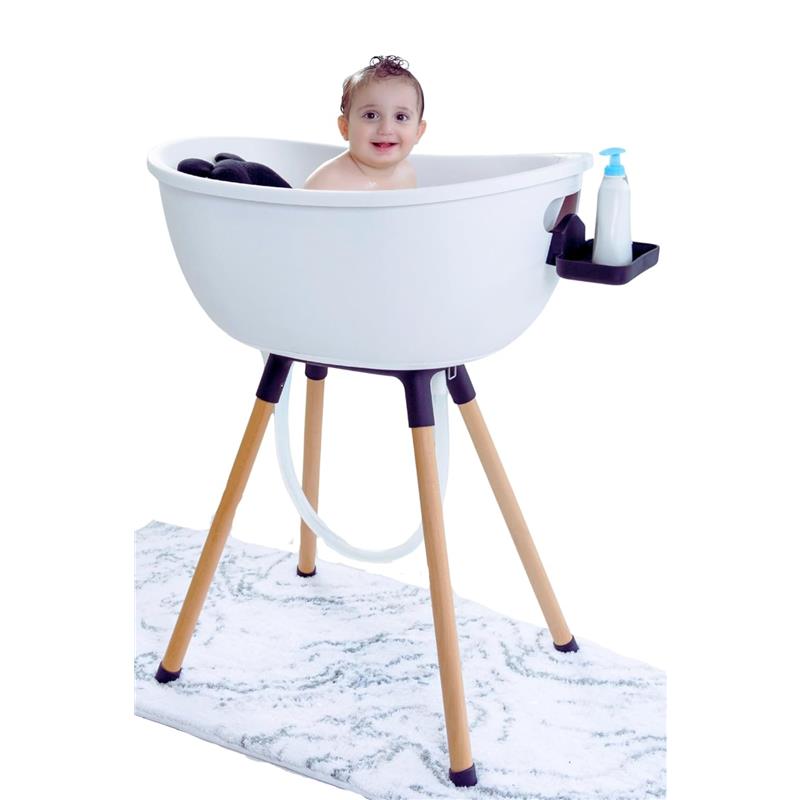 Babu Bath - Luxury Baby Bathtub with Wooden Stand, White Image 7