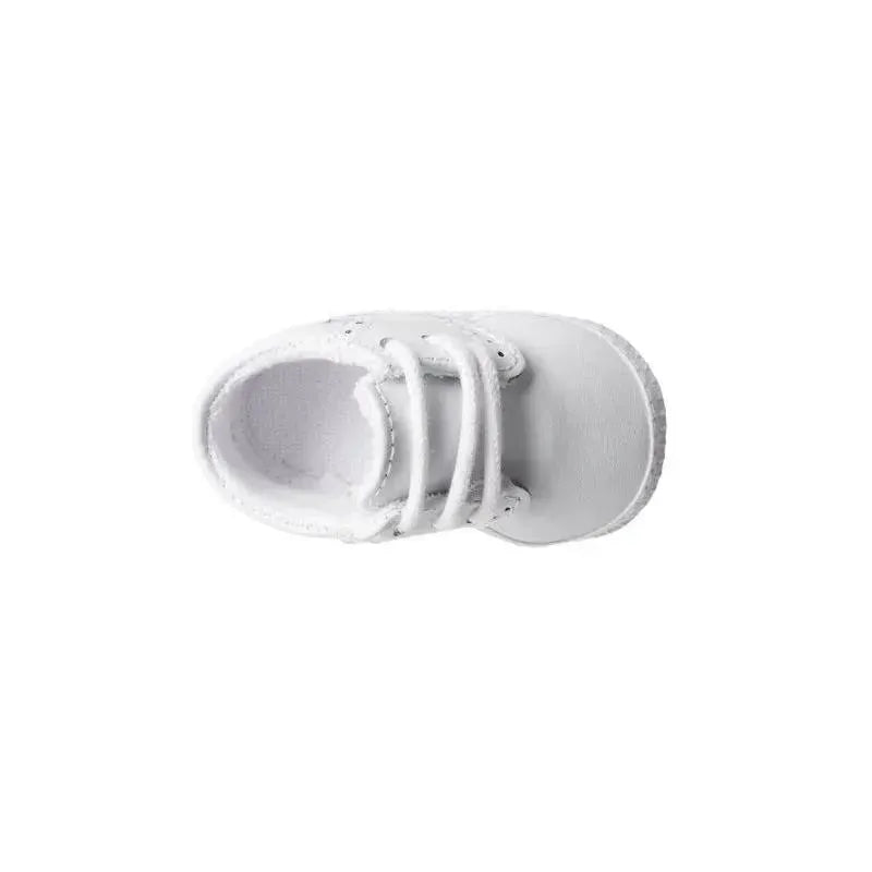 Baby Deer Crib Shoe Leather Saddle Oxford, White Image 4