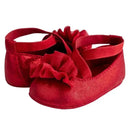 Baby Deer - Red Shimmer Pu One-Strap Skimmer W/Shimmer Chiffon Flower Orn Image 3