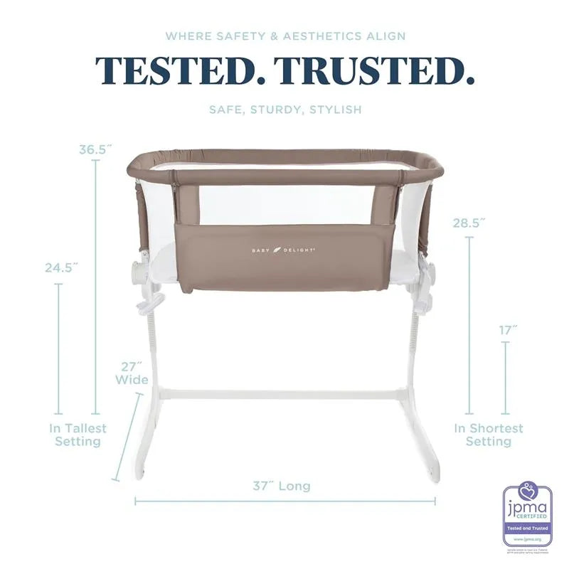 Baby Delight - Beside Me Dreamer Bassinet, 6-Position Height Adjustment, Organic Mocha Image 2
