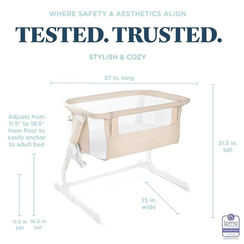 Baby Delight - Beside Me Dreamer Bassinet, 6-Position Height Adjustment, Organic Oat Image 2