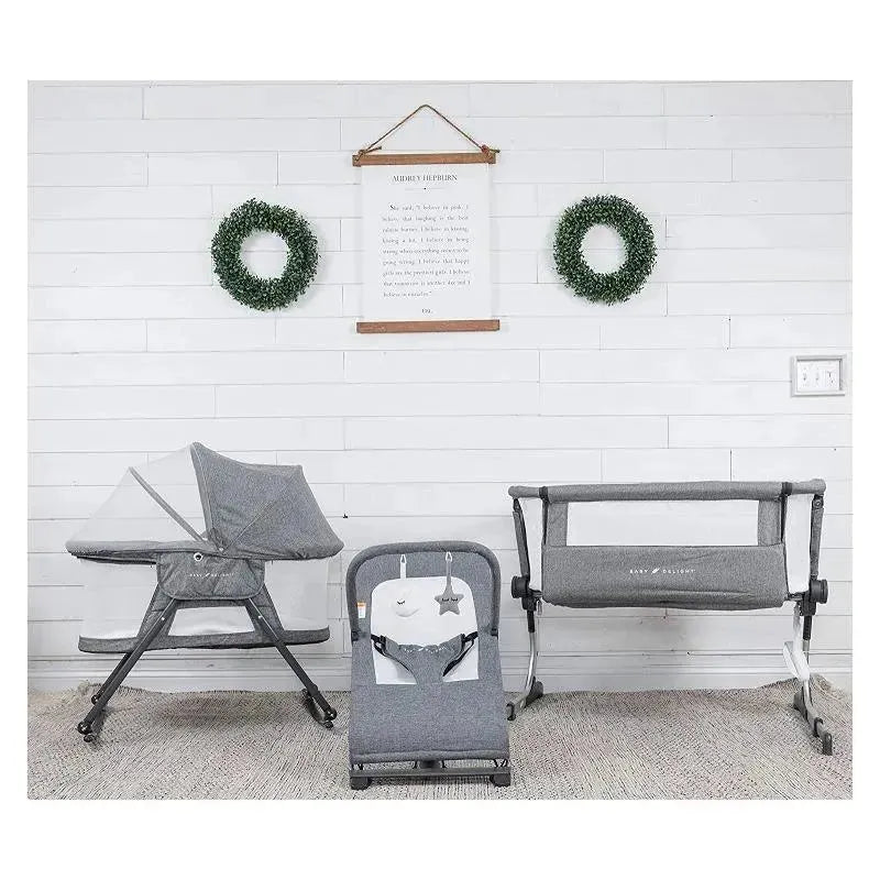 Baby Delight - Alpine Deluxe Portable Bouncer, 0-6 months, Charcoal Tweed Image 5
