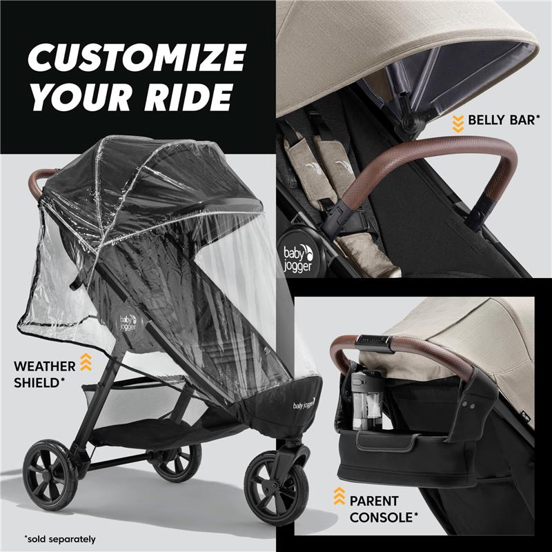 Baby Jogger - City Mini GT3 Single Stroller, Frosted Ivory Image 7