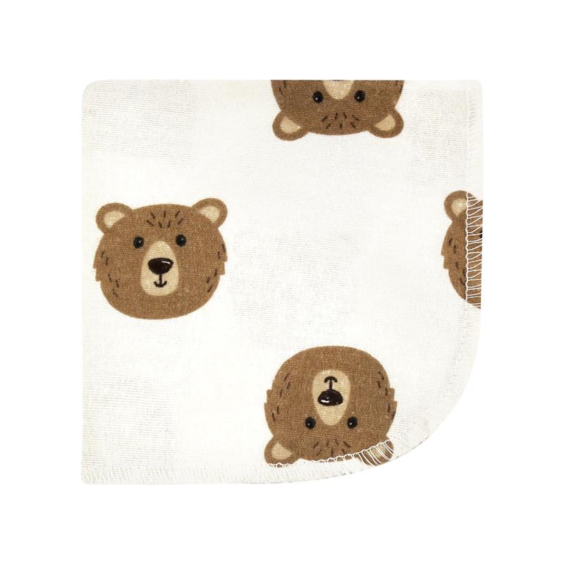 Baby Vision 10Pk Flannel Washcloth, Brown Bear Image 3