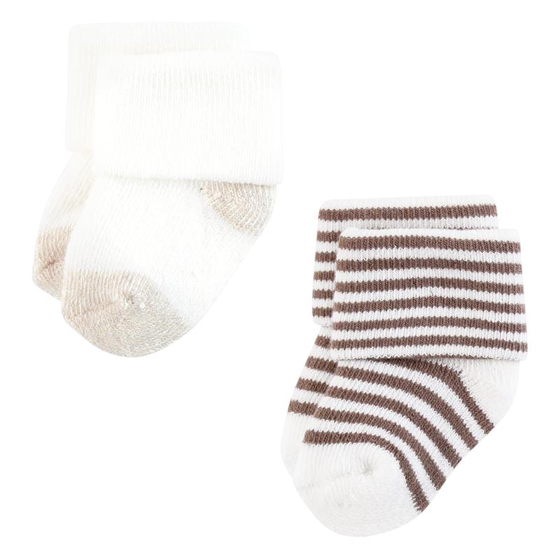 Baby Vision 10Pk Organic Terry Socks 10Pk, Neutral Stripes Image 7