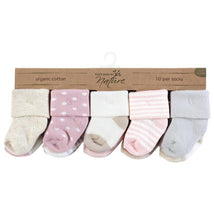 Baby Vision 10Pk Organic Terry Socks, Soft Pink Dot Stripe Image 2