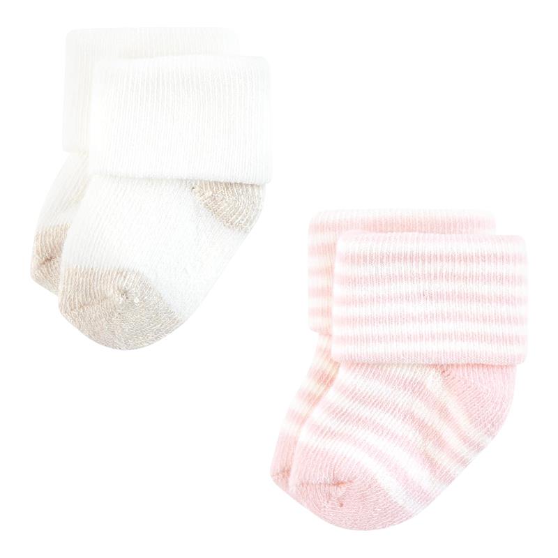 Baby Vision 10Pk Organic Terry Socks, Soft Pink Dot Stripe Image 5