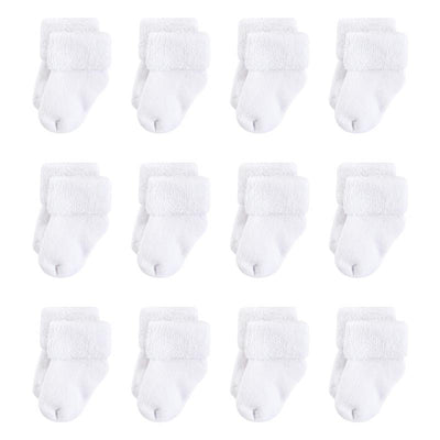 Baby Vision 12Pk Nature Organic Cotton Casual Sock, White Terry Image 1