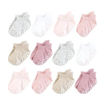 Baby Vision 12Pk Non-Skid No Show Socks, Mauve Neutral Image 1