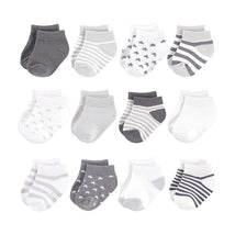 Baby Vision 12Pk Organic No Show Socks, Charcoal Stars Image 1