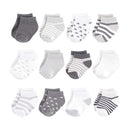Baby Vision 12Pk Organic No Show Socks, Charcoal Stars Image 1