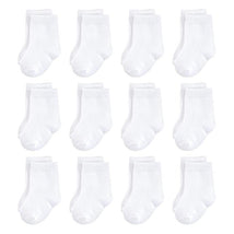 Baby Vision 12Pk Unisex Baby Organic Cotton Socks, White Image 1