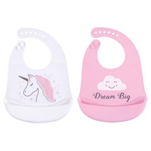 Baby Vision 2Pk Baby Silicone Bibs, Unicorn, One Size Image 1