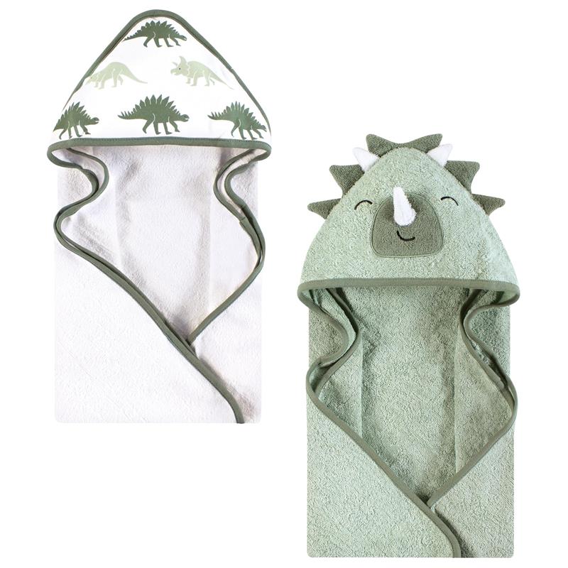 Baby Vision 2Pk Hooded Towel, Neutral Dino World Image 2