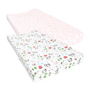 Baby Vision 2Pk Unisex Baby Cotton Changing Pad Cover, Girl Farm Animals, One Size Image 1