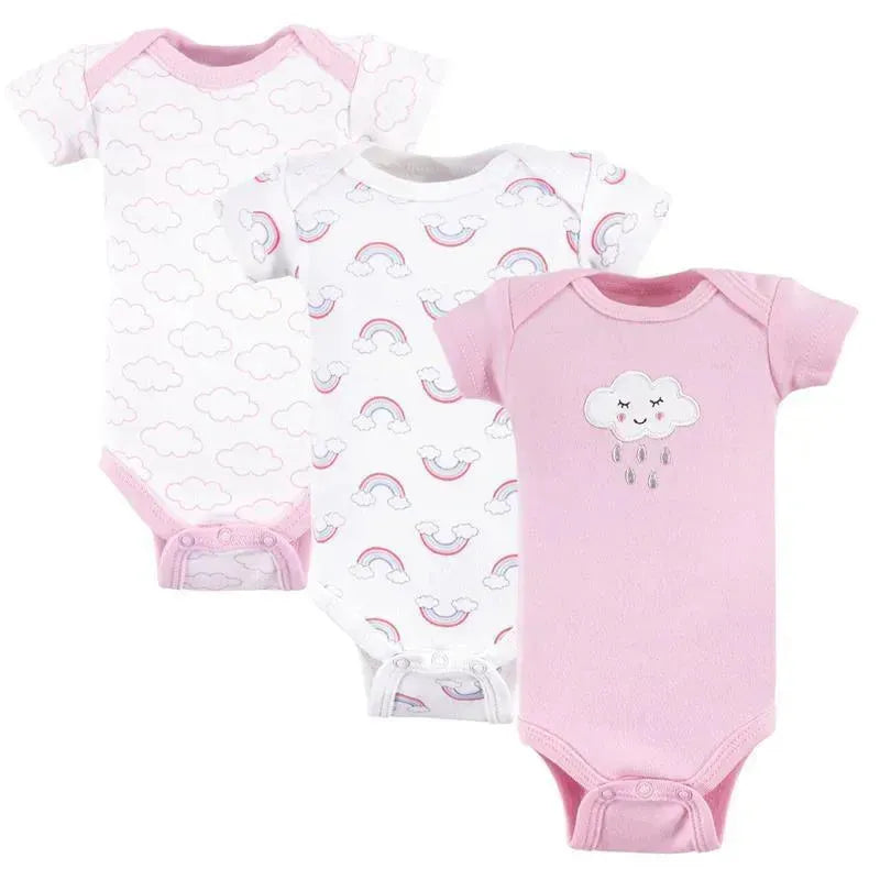 Baby Vision - 3Pc Baby Girl Cotton Bodysuit, Preemie, Cloud Image 1