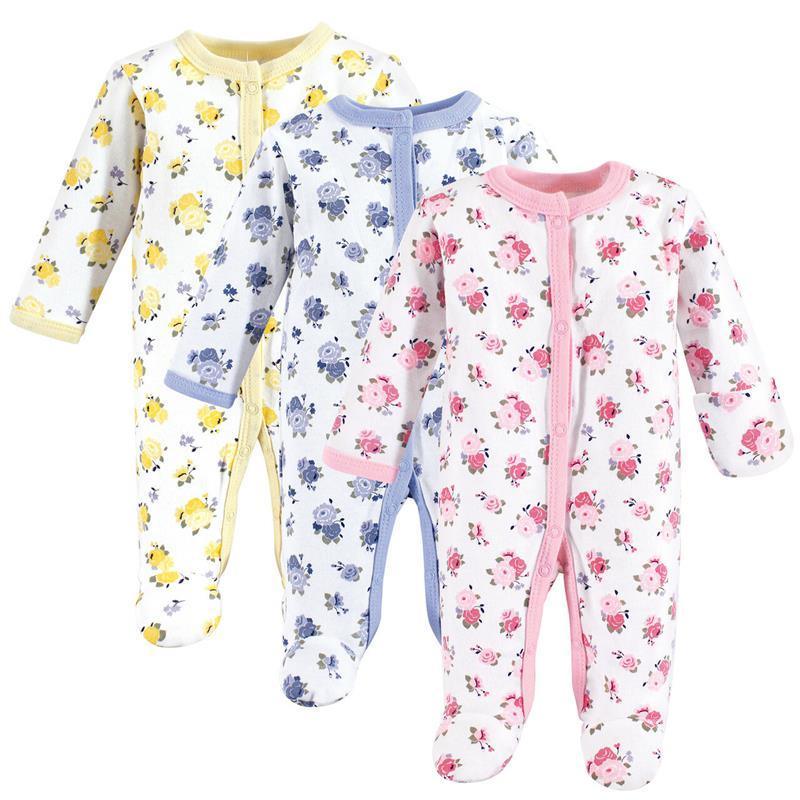 Baby Vision - 3Pk Cotton Sleep And Play, Preemie, Floral Image 1