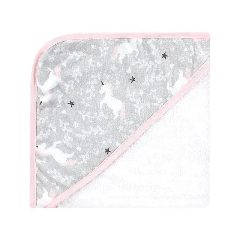 Baby Vision - 3Pk Hudson Baby Cotton Rich Hooded Towels, Pink Unicorn Image 4
