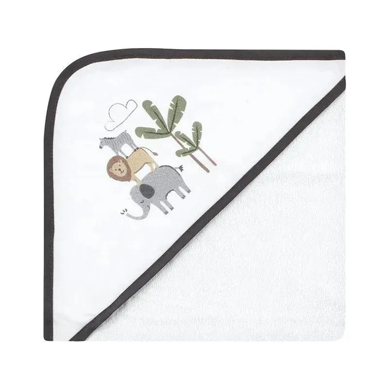 Baby Vision - 3Pk Hudson Baby Cotton Rich Hooded Towels, Safari Life Image 3