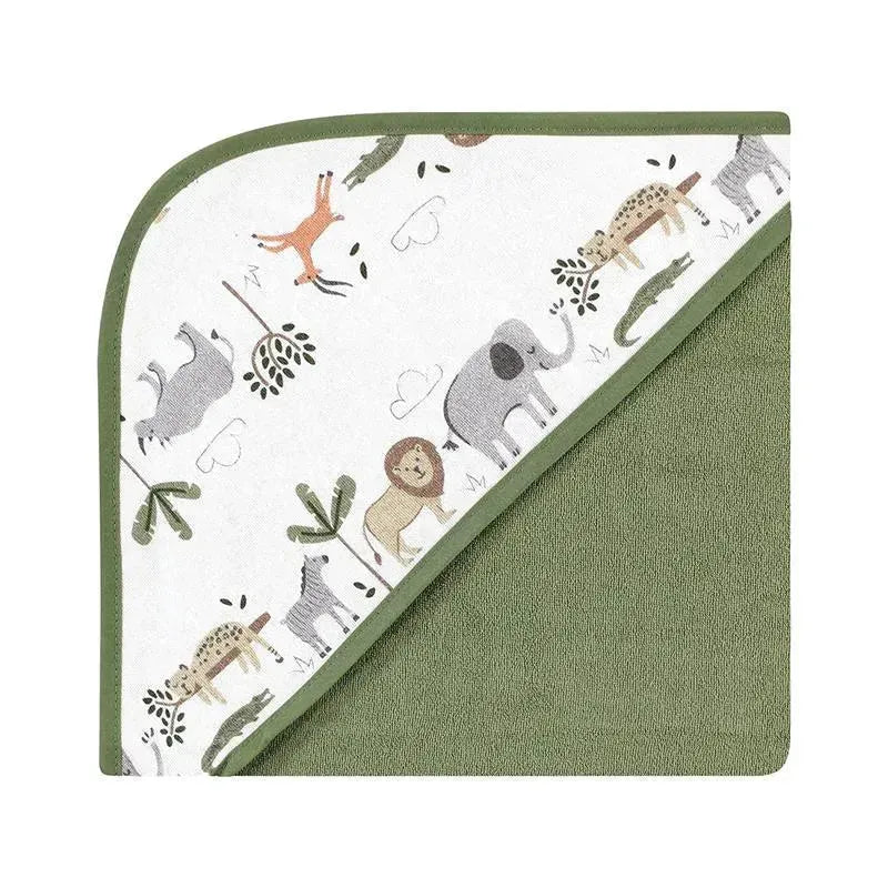 Baby Vision - 3Pk Hudson Baby Cotton Rich Hooded Towels, Safari Life Image 4