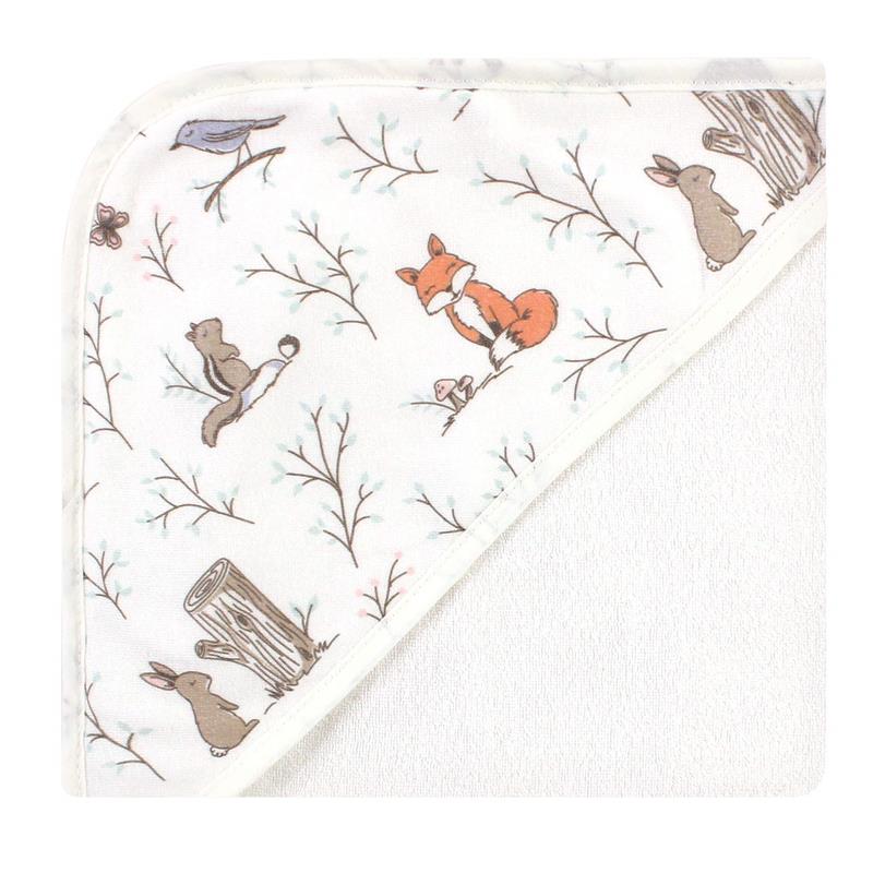 Baby Vision - 3Pk Hudson Baby Unisex Baby Cotton Rich Hooded Towels, Enchanted Forest Image 4