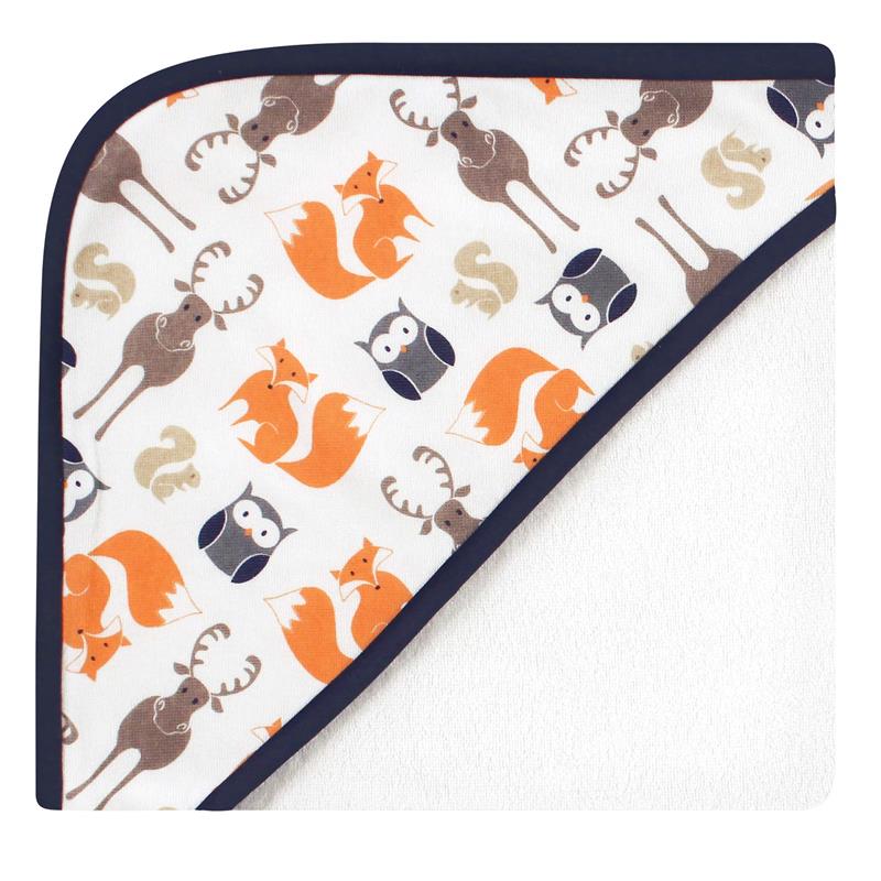 Baby Vision - 3Pk Hudson Baby Unisex Baby Cotton Rich Hooded Towels, Orange Fox Image 3