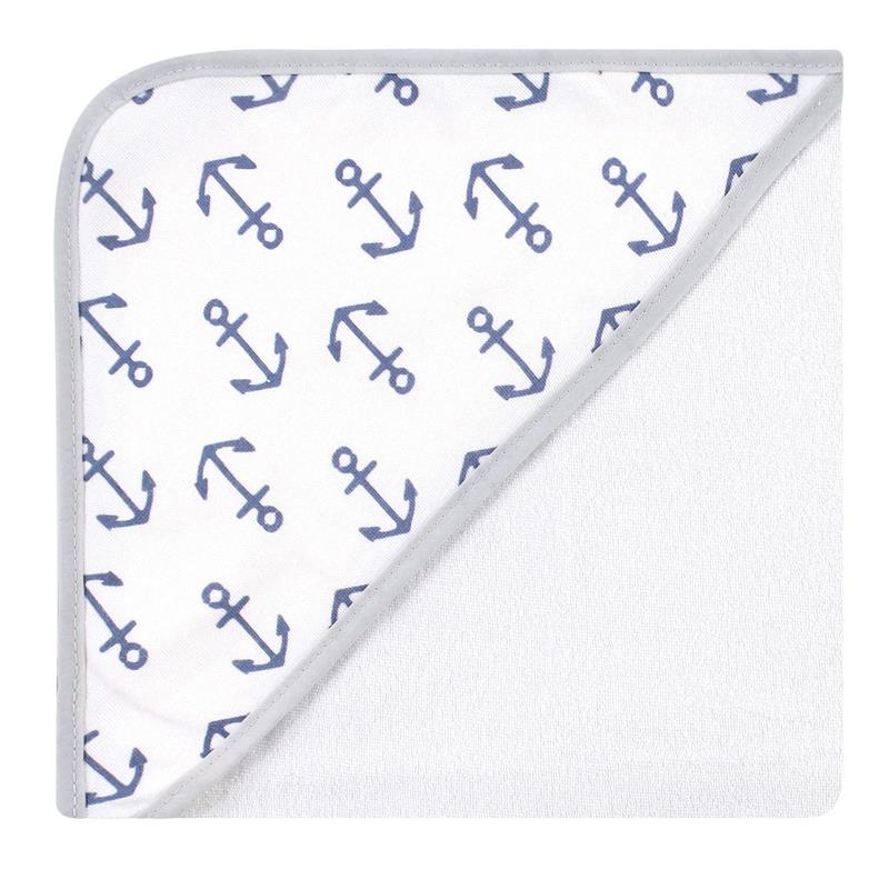 Baby Vision - 3Pk Hudson Baby Unisex Baby Cotton Rich Hooded Towels, Sailor Elephant Image 3