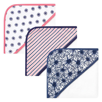 Baby Vision - 3Pk Touched by Nature Unisex Baby Organic Cotton Hooded Towels, Daisy Image 1