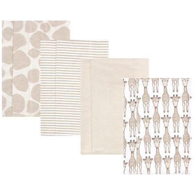Baby Vision 4 Pk Cotton Flannel Burp Cloths, Giraffe, One Size Image 1