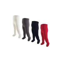 Baby Vision - 4Pk Baby Girl Cotton Tights, Red/Navy Image 1