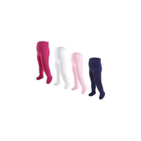 Baby Vision - 4Pk Baby Girl Organic Tights, Cream/Pink, 0/9M Image 1