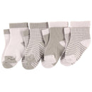 Baby Vision 4Pk Basic Crew Sock, Gray/White, 0/6M Image 1