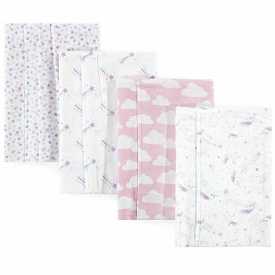 Baby Vision 4Pk Flannel Burp Cloth, Magical Unicorn Image 1