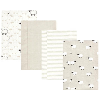 Baby Vision - 4Pk Flannel Burp Cloth Taupe Sheep Image 1
