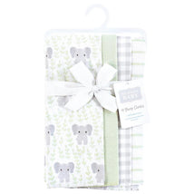 Baby Vision 4Pk Flannel Burp Cloths, Leafy Elephant Image 2