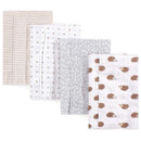 Baby Vision 4Pk Unisex Baby Cotton Flannel Burp Cloths, Hedgehog, One Size Image 1