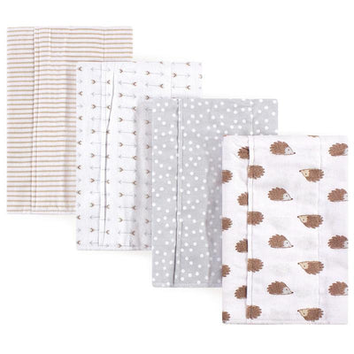 Baby Vision 4Pk Unisex Baby Cotton Flannel Burp Cloths, Hedgehog, One Size Image 1